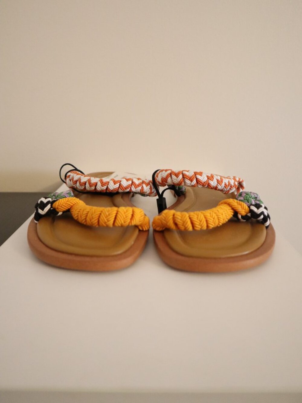 Zara Sandals Womens Size 8 Rope Multicolor Flats Flip Flop Shoes 38 NEW - Picture 5 of 13